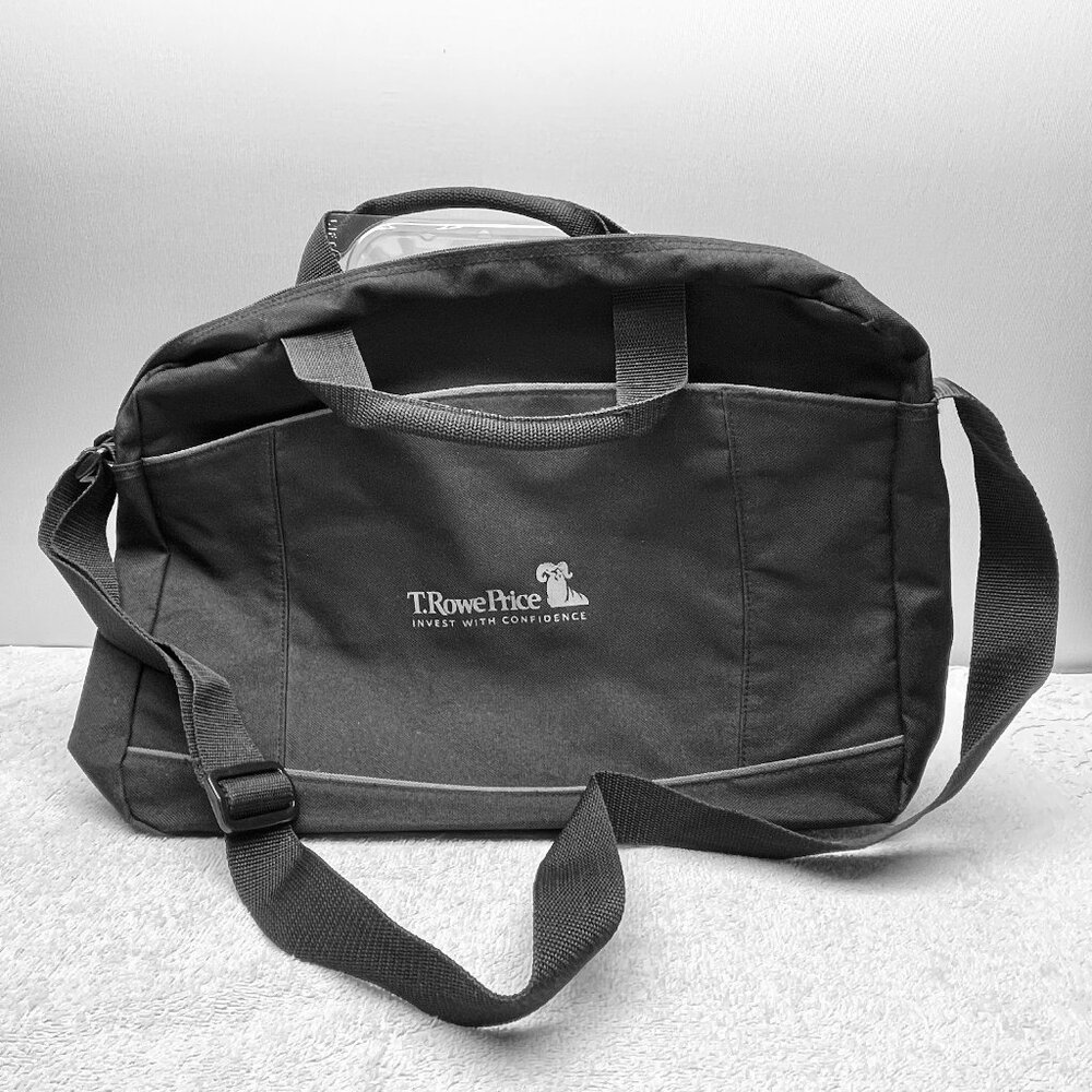 EUC Leed's T. Rowe Price Messenger Bag, Black, Shoulder Strap, 15 1/2"L x 12"T